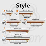 Brass & Leather Cabinet Pulls - Modern Closet/Cabinet Handles