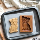 Wooden Cookie Mold - Cat