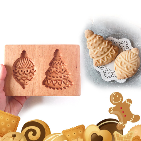 Wooden Cookie Mold -  Pinecone & Tree