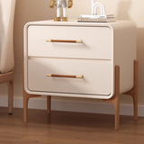Brass & Leather Cabinet Pulls - Modern Wardrobe Handles