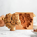 Wooden Cookie Mold - Flower Basket