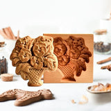 Wooden Cookie Mold - Flower Basket