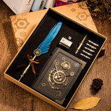 Steampunk Quill Pen and Notebook Set, in Gift Box - PonderMall-Hot Sale, Wholesale, On Sale, all presented by PonderMall