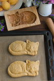 Wooden Cookie Mold -  Fluffy Cat