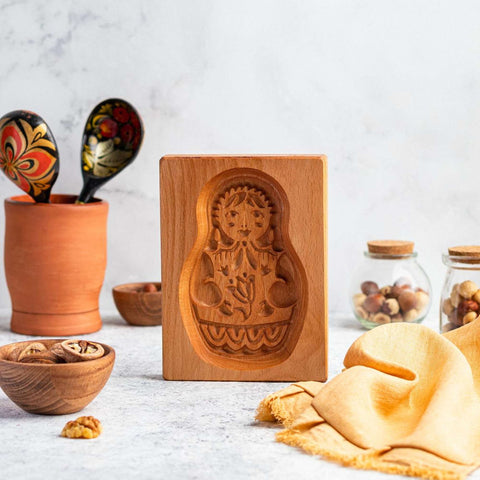 Wooden Cookie Mold -  Matryoshka Doll