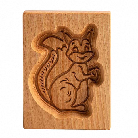 Wooden Cookie Mold -  Squirrel