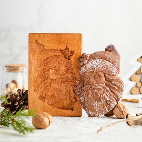 Wooden Cookie Mold -  Santa Claus
