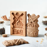 Wooden Cookie Mold -  Windmill
