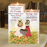 Painted Wood Candle Holders, Gift for Sister