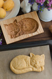 Wooden Cookie Mold -  Fluffy Cat