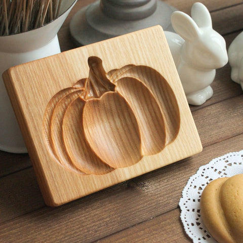 Wooden Cookie Mold -  Pumpkin
