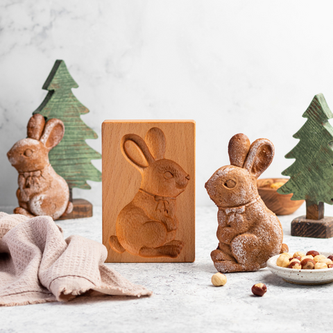Wooden Cookie Mold -  Bunny