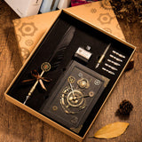 Steampunk Quill Pen and Notebook Set, in Gift Box - PonderMall-Hot Sale, Wholesale, On Sale, all presented by PonderMall