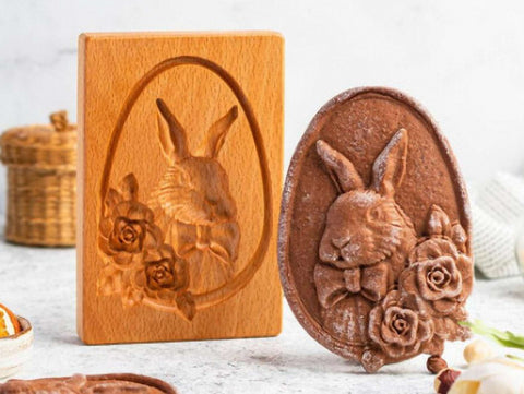 Wooden Cookie Mold - Rabbit