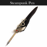 Steampunk Quill Pen and Notebook Set, in Gift Box - PonderMall-Hot Sale, Wholesale, On Sale, all presented by PonderMall
