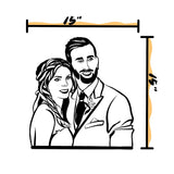 Personalized Wood Portrait, Anniversary Gift