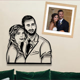 Personalized Wood Portrait, Anniversary Gift - ETURG