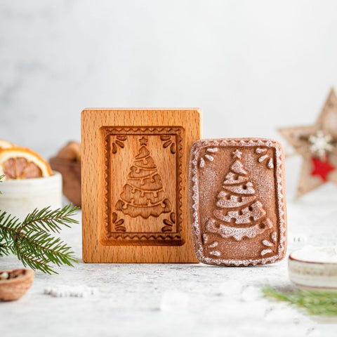 Wooden Cookie Mold -  Christmas Tree