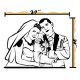 Personalized Wood Portrait, Anniversary Gift