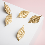 Cabinet Knobs - Closet Knobs - Leaf Brass Knobs - Cupboard Knobs - Kitchen Knobs - Dresser Knobs - Wardrobe Knobs - ER171B