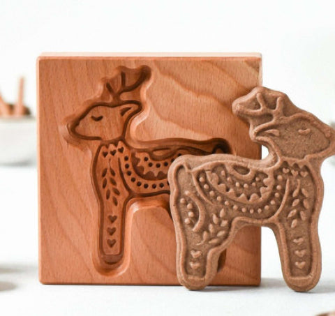 Wooden Cookie Mold -  Deer
