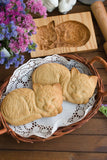 Wooden Cookie Mold -  Fluffy Cat