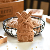 Wooden Cookie Mold -  Windmill