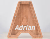 Personalized Piggy Bank, Laser Engraved - Oak