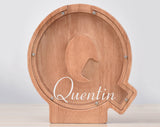 Personalized Piggy Bank, Laser Engraved - Oak