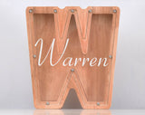 Personalized Piggy Bank, Laser Engraved - Oak