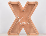 Personalized Piggy Bank, Laser Engraved - Oak