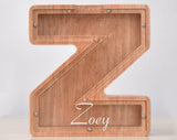 Personalized Piggy Bank, Laser Engraved - Oak
