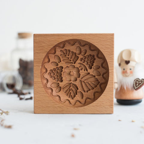 Wooden Cookie Mold - Raspberry