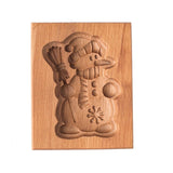 Wooden Cookie Mold -  Snowman